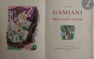 [CURIOSA - MUSSET (Alfred de)] A.D.M. Gamiani... - Lot 57 - Ader
