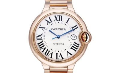 Cartier Reference 2999 Ballon Bleu | A pink gold wristwatch with date and bracelet, Circa 2009