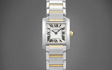 Cartier Tank Française, Reference 2300 | A yellow gold and stainless steel wristwatch with bracelet, Circa 1997 | 卡地亞 | Tank Française 型號2300 | 黃金及精鋼鏈帶腕錶，約1997年製