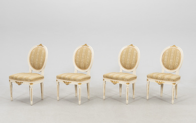 Chairs, 4 pcs, Gustavian style, Johan Ekman, second half of the 20th century