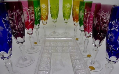 Champagner Sekt Glas Bleikristall Unikat Einzelstück Handgemacht Gravur Geschliffen - Champagne flutes, champagne flutes (13) - Arts & Crafts - Crystal - Traubenschliff