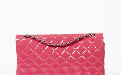 NOT SOLD. Chanel: A "Maxi Double Flap Bag" of pink quilted patent leather with silver tone hardware, double chain strap and one exterior back pocket. – Bruun Rasmussen Auctioneers of Fine Art