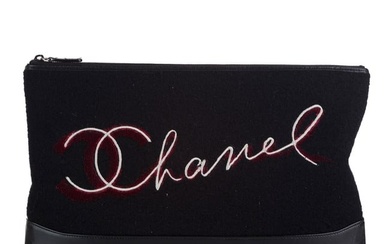 Chanel Paris Hamburg Wool Clutch