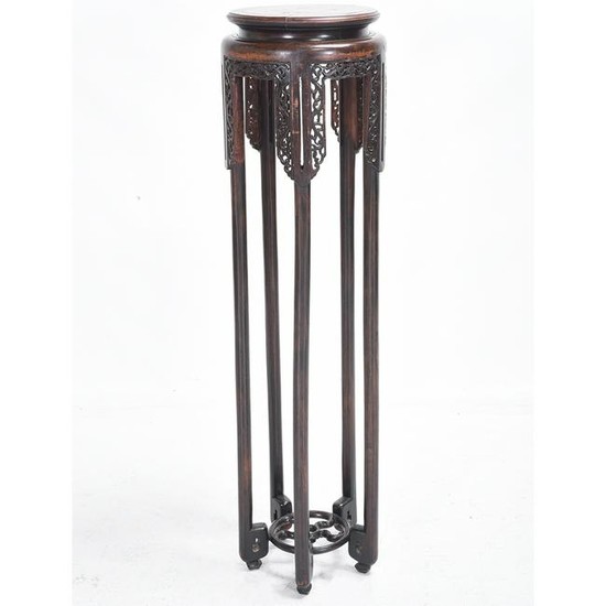 Chinese Carved Circular Rosewood Stand*
