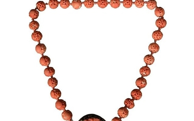 Chinese Coral Necklace, 19th Century