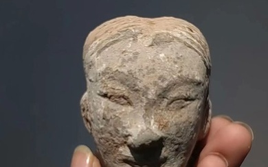Chinese Han Dynasty-Pottery Figurine-Teen Head