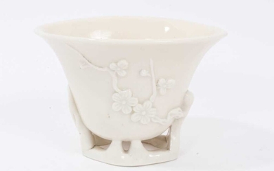 Chinese blanc de chine libation cup