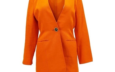 Christian Dior Long Sleeve Setup Suit Jacket Skirt Orange MDK6M7000 #9