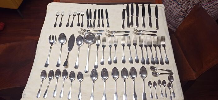 Christofle - 6-piece cutlery set (64) - Silver - Cluny