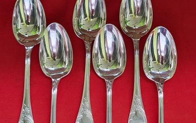 Christofle orfevrerie christofle - Cutlery set (6) - Marly - Silver plated metal Blanc