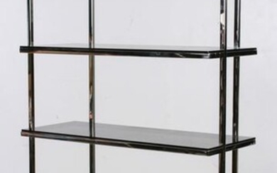 Chrome and glass etagere