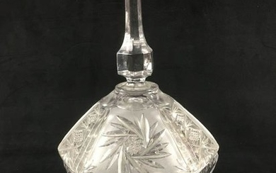 Clear Crystal Glass Footed Serving Bowl