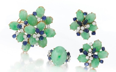 Collection of jadeite, sapphire and diamond jewels (Collezione di gioielli in giadeite, zaffiri e diamanti)