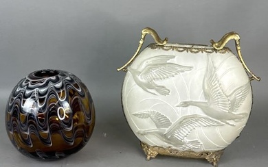 Consolidated Phoenix Art Glass Vase - Seagulls