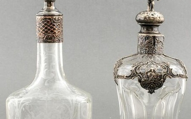 Continental Crystal & Silver Mounted Decanters, 2