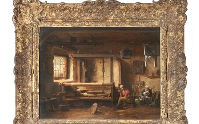 Continental School (18th century), Weavers at work