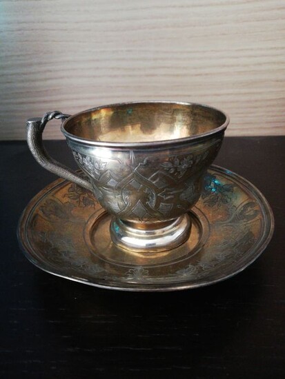 Cup - .875 (84 Zolotniki) silver, Silver gilt - Russia - Mid 19th century