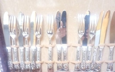 Cutlery set (25) - .800 silver - Italy - Mid 20th century