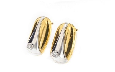 Damiani - 18 kt. White gold, Yellow gold - cover buttons - 0.14 ct Diamond