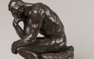 D'après Auguste Rodin (1840-1917) Le Penseur Plâtre patiné marqué "D'après Rodin" à l'arrière. Hauteur :...