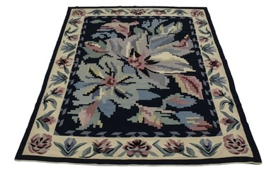 Dhurrie Needlepoint Hand-Hooked 8X10 Chinese Oriental Rug Home Decor Carpet