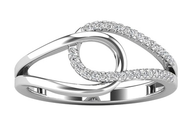 Diamond 1/10 Ctw Abstract Loop Ring in 10K White Gold