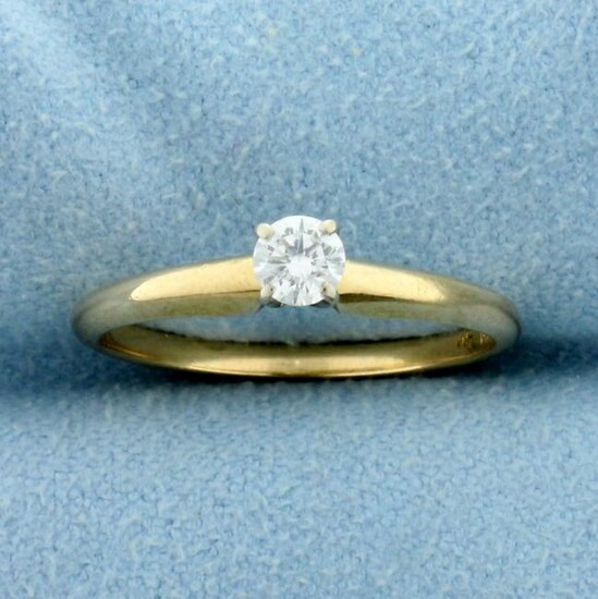 Diamond Solitaire Engagement or Promise Ring in 14K