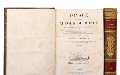 Dumont d'Urville, Jules. Voyage Pittoresque Autour du Monde. Résumé Général des Voyages de Découvertes. París, 1839. Tomos I-II. Pzas:2