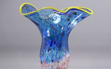 E Verekie Signed Studio Art Glass Vase