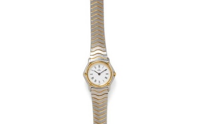 EBEL, REF. 166901 CLASSIC WAVE STAINLESS STEEL AND 18K GOLD WATCH