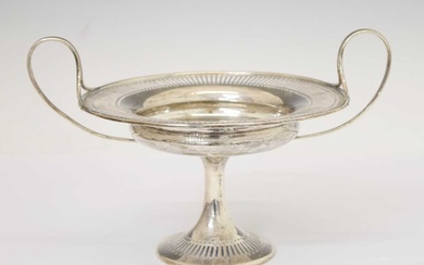 Edward VII silver twin handled pedestal comport
