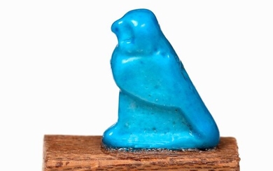 Egyptian Faience Bright Blue Amulet of a Horus Falcon - 1.1×..×.. cm