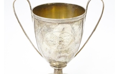 Equestrian Interest: A Geo III silver trophy cup with engrav...
