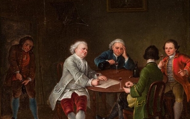 Escuela inglesa XVIII-XIX. Personajes a la mesa