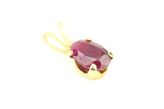 Estate 14kt Yellow Gold & Ruby Necklace Pendant