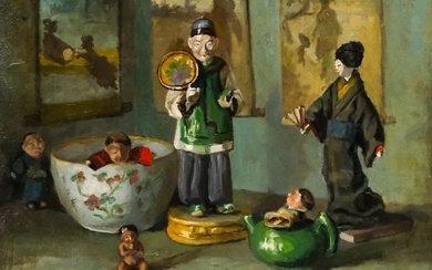 European School, Still Life with Chinese Figures