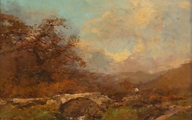 FILIBERTO PETITI Turin, 1845 - Rome, 1924 Landscape Oil on...