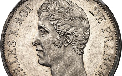 FRANCE Charles X (1824-1830). 5 francs, 2e type 1828, W,...