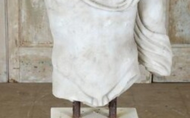 Figural Carved Marble Roman Torso Sculpture