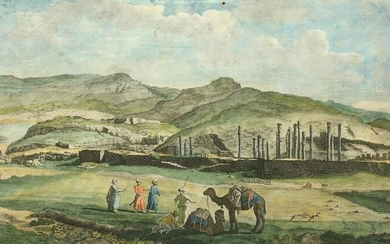 'First View of Persepolis' an antique hand-coloured