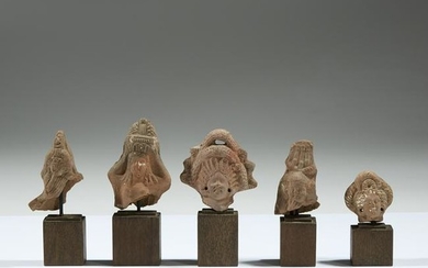 Five Roman terracotta heads, Possibly 1st century AD