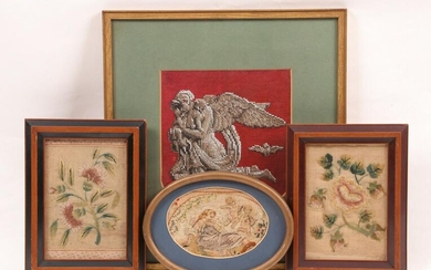 Four Framed Needlework Pieces