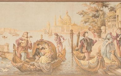 Framed Tapestry, Venetian Canal Scene