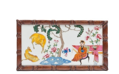 Framed plaque (1) - Famille rose - Porcelain - China - Republic period (1912-1949)