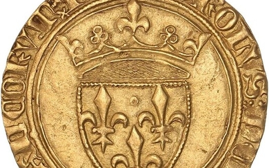 France. Charles VI (1380-1422). Ecu d'or à la couronne (Villeneuve-lès-Avignon)