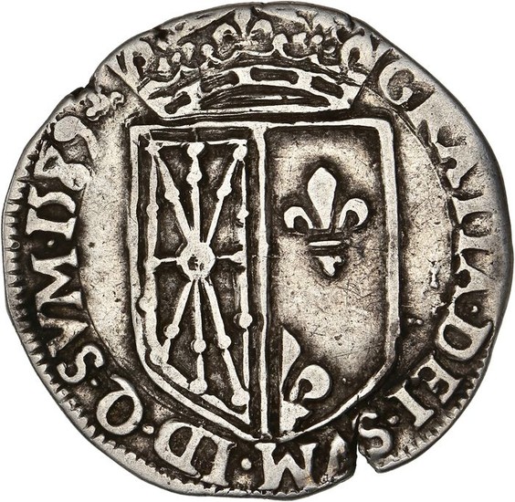 France - Henri II de Bearn (1572-1589) - 1/4 Ecu de Navarre 1589 (Saint Palais) - Silver
