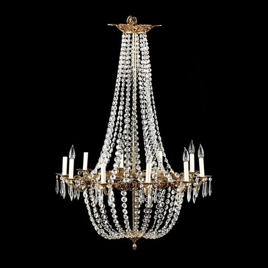 French Empire Style Drop Prism Chandelier