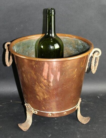 French copper and iron champagne bucket