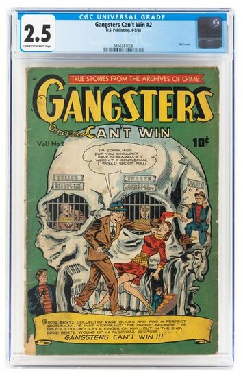 GANGSTERS CAN'T WIN #2 * CGC 2.5 * Crazy SKULL Cover
