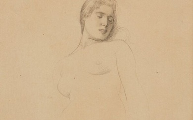 GEROME Jean-Léon (Vesoul 1824 - Paris 1904) Étude de nu féminin Crayon noir Haut. :...